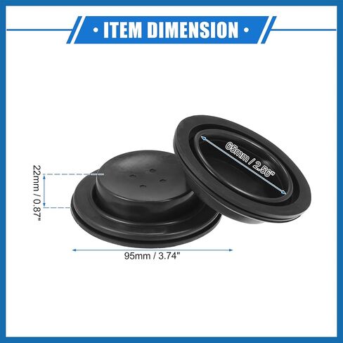 2 PCS Car Headlight Housing Seal Cap ، 65 ملم عالمي لمصباح الأماكن الأمامية لما بعد البيع Xenon LID LED بديل أسود مطاطي متين in Saudi Arabia