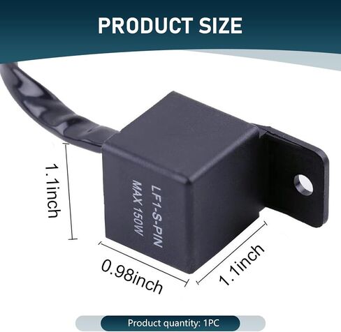 1 PC 12V LED Flasher Relay ، 2-Pin Electronic LED Relay Flay ، Fix Firlecly Turcle Turn Lign Flash Hyper ، Flasher Universal Electronic Flashor لمعظم الدراجات النارية (أسود) in Saudi Arabia