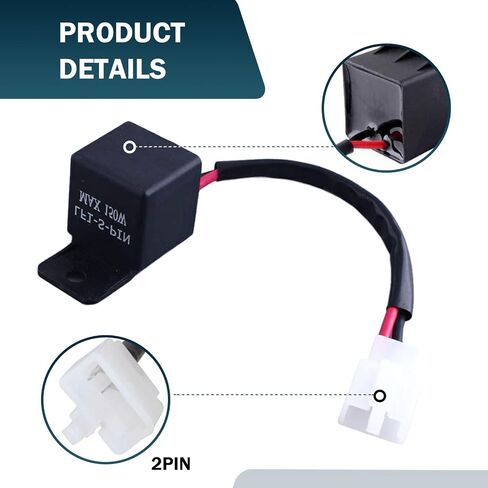 1 PC 12V LED Flasher Relay ، 2-Pin Electronic LED Relay Flay ، Fix Firlecly Turcle Turn Lign Flash Hyper ، Flasher Universal Electronic Flashor لمعظم الدراجات النارية (أسود) in Saudi Arabia