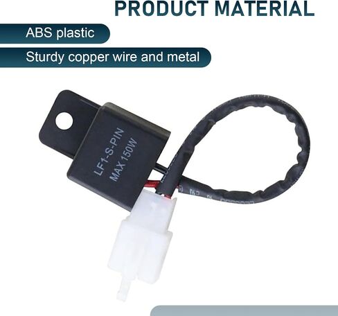 1 PC 12V LED Flasher Relay ، 2-Pin Electronic LED Relay Flay ، Fix Firlecly Turcle Turn Lign Flash Hyper ، Flasher Universal Electronic Flashor لمعظم الدراجات النارية (أسود) in Saudi Arabia
