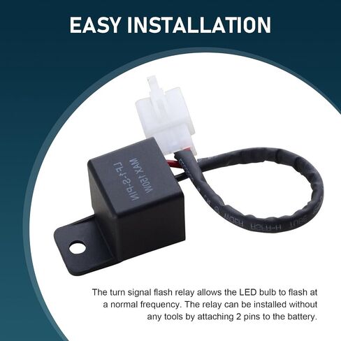 1 PC 12V LED Flasher Relay ، 2-Pin Electronic LED Relay Flay ، Fix Firlecly Turcle Turn Lign Flash Hyper ، Flasher Universal Electronic Flashor لمعظم الدراجات النارية (أسود) in Saudi Arabia