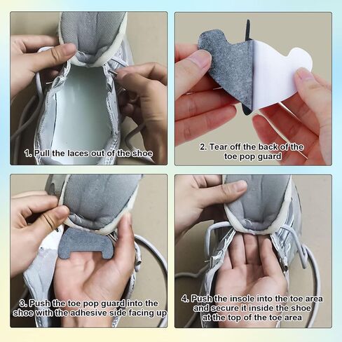 8pcs أصابع القدم حراس للأحذية ، حذاء حذاء حذاء حذاء يدرج بقع ثقب بقع تصل إلى إكسسوارات إصلاح الكعب للأحذية الرياضية الرياضية in Saudi Arabia