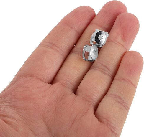 VICASKY 2pcs Stylish Silver Tooth Caps for Halloween Cosplay Hip Hop Grills Accessories Eye-catching Design Easy Maintenance Confidence Booster for Parties Events in Saudi Arabia