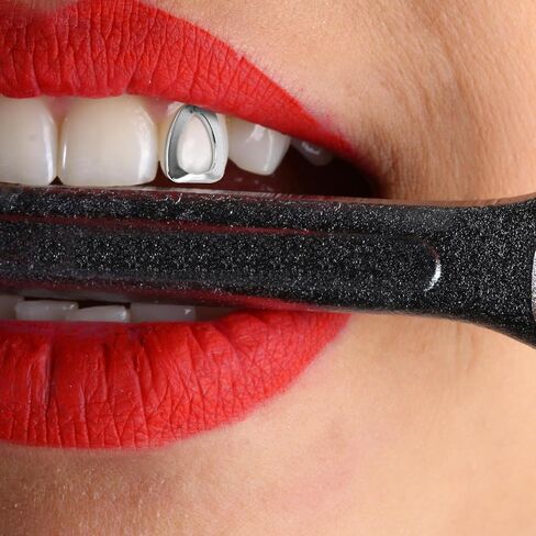 VICASKY 2pcs Stylish Silver Tooth Caps for Halloween Cosplay Hip Hop Grills Accessories Eye-catching Design Easy Maintenance Confidence Booster for Parties Events in Saudi Arabia