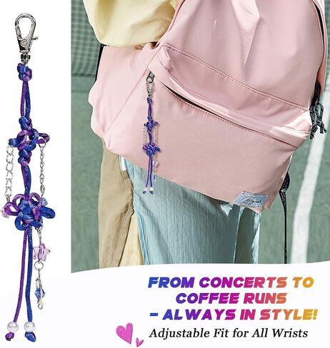 AICASE لـ KPOP Demon Hunters Merch Rumi Zoey Mira Jinu Inspired Knot Keychain لـ Huntrix K Pop Cosplay Associatory Higds Merchandise Concerties to Compans Women Men in Saudi Arabia