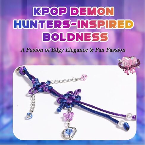 AICASE لـ KPOP Demon Hunters Merch Rumi Zoey Mira Jinu Inspired Knot Keychain لـ Huntrix K Pop Cosplay Associatory Higds Merchandise Concerties to Compans Women Men in Saudi Arabia