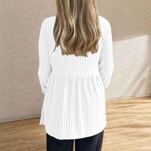 Women's Maternity Shirts Ribbed Knit Pregnancy Tops Long Sleeve Crewneck Casual Maternity Tunic Top Fall Clothes in Kuwait