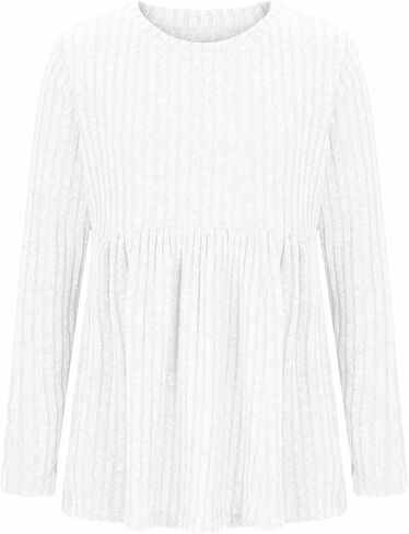 Women's Maternity Shirts Ribbed Knit Pregnancy Tops Long Sleeve Crewneck Casual Maternity Tunic Top Fall Clothes in Kuwait