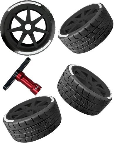 إطارات RC 2.9 لإطارات أو ARRMA 1/8 Typhon 6s BLX، 1/7 Infraction 6S BLX، بلا حدود، مجموعة إطارات عجلات RC مع مفتاح ربط للعجلات، 4 قطع 42/100 2.9 إطارات للطرق السريعة، أسود in Saudi Arabia
