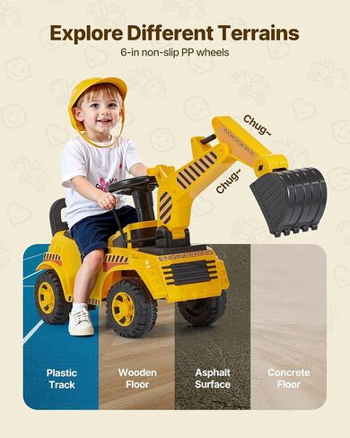 VEVOR Ride On Push Car للأطفال الصغار، الذين تتراوح أعمارهم بين 19 شهرًا فما فوق، ركوب المتسابق، الجلوس للوقوف على لعبة ركوب الأطفال الصغار، ركوب الأطفال على السيارة مع توجيه الموسيقى، تخزين القرن وتحت المقعد، لعبة الركوب للأولاد والبنات in Saudi Arabia