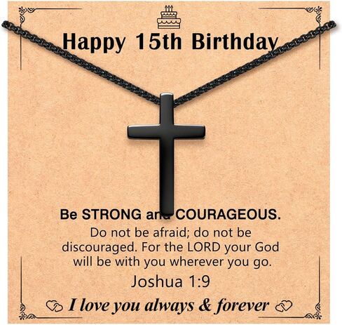 Black Cross Necklace for Boys Birthday Gifts in Kuwait