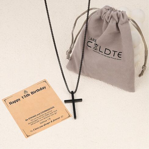 Black Cross Necklace for Boys Birthday Gifts in Kuwait