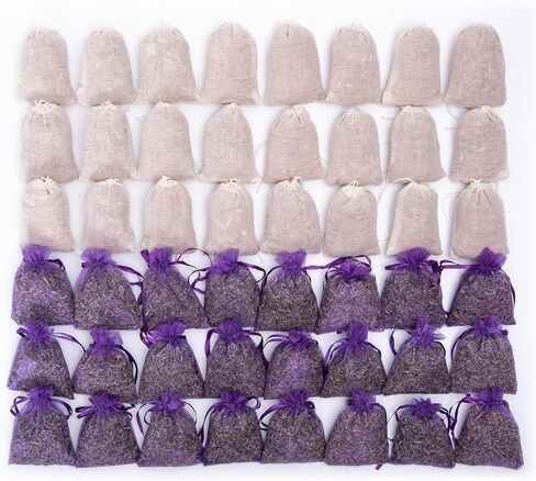 Pack of 24 Cedar Chips and Lavender Sachets (12 Lavender, 12 Cedar) - Home Fragrance Sachet for Drawers and Closets, LV-F-LC-1 in Saudi Arabia