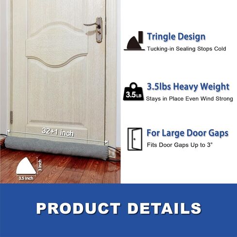 youfi youfi 36 بوصة سدادة الباب مرجحة ، 3.5 رطل ثقيلة تحت الباب مانع المسودة ، والتعدد ذاتيا الفجوة حشو الكتل الكتل الباردة ، والهواء الساخن ، والضوضاء ، مع القاع غير القابل للانزلاق ، غطاء قابلة للغسل in Kuwait