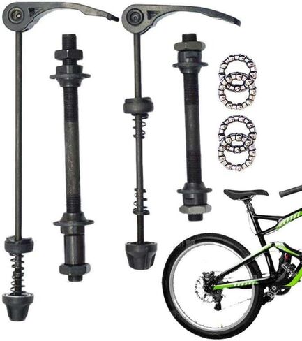 1 Set Quick Release Skewers Compatible with MTB Bikes Front Rear Axles with 25mm 1/4 Hub Bearings Compatible with 6 7 8 Speed Bicycles Universal Bike Parts Tools in Saudi Arabia