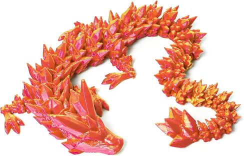 3D Printed Dragon - 24 inch Dragon Fidget Toy, Articulated Dragon 3D Printed Gift for Birthday, Figurine Decor - Black in Kuwait