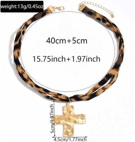 Scarf Necklace with Charm for Women Leopard Scarf Charm Necklace Vintage Bow Heart Cross Leopard Necklaces Boho Layered Pearl Coin Necklaces Summer Jewelry Gift in Saudi Arabia