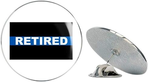 Thin Blue Line Retired Police Metal 0.75" Lapel Hat Pin Tie Tack Pinback in Saudi Arabia
