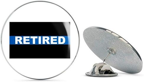 Thin Blue Line Retired Police Metal 0.75" Lapel Hat Pin Tie Tack Pinback in Saudi Arabia