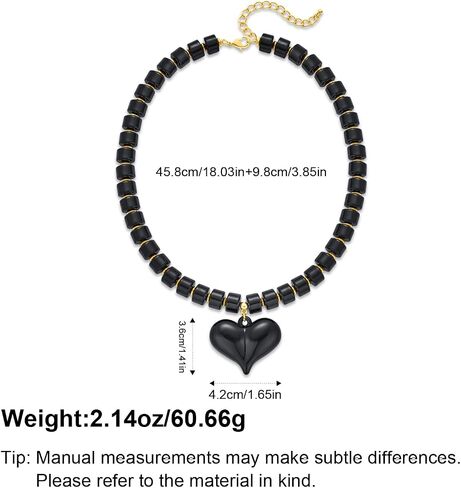 Amber Acrylic Chunky Heart Penadnt Necklace for Women Exaggerated Statement Puff Heart Choker Necklace in Saudi Arabia