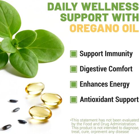 2 في 1 زيت من كبسولات الأوريجانو - زيت الأوريجانو مع زيت البذور الأسود ، ملحق مستخرج من العشبية مع كارفكرول | 300 كبسولة - 150 يوما العرض in Kuwait