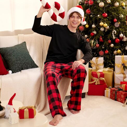 الضحك Getup Mens Pajama Pants Soft Flannel Fleece Pajama Bottoms Sleep & Lounge مع جيوب ورباط in Kuwait