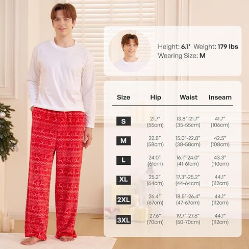 الضحك Getup Mens Pajama Pants Soft Flannel Fleece Pajama Bottoms Sleep & Lounge مع جيوب ورباط in Saudi Arabia
