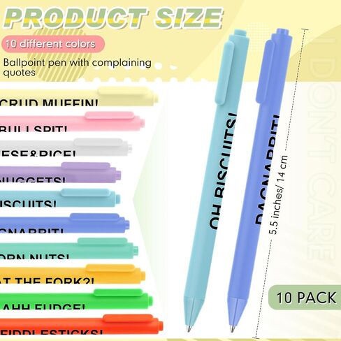 Crtiin 10 Pcs Funny Work Pens for Adults Snarky Office Pens with Funny Sayings Complaining Negative Quotes Pens Black Ink Ballpoint Pen Novelty Gifts for Women Men Colleague Office Supplies(Negative) in Saudi Arabia