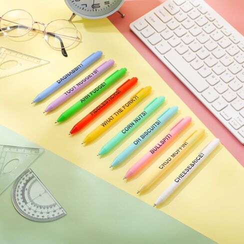 Crtiin 10 Pcs Funny Work Pens for Adults Snarky Office Pens with Funny Sayings Complaining Negative Quotes Pens Black Ink Ballpoint Pen Novelty Gifts for Women Men Colleague Office Supplies(Negative) in Saudi Arabia