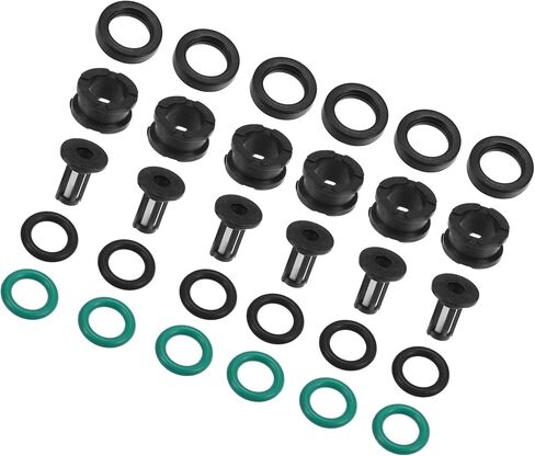 Fuel Injector O Rings Seals No.06164P8EA00 with Micro Filters Fuel Injector Repair Kit for Honda Odyssey Pilot 2001-2004 Rubber Black (Set of 6) Stylish Design in Saudi Arabia