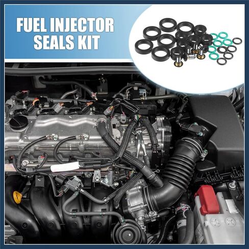 Fuel Injector O Rings Seals No.06164P8EA00 with Micro Filters Fuel Injector Repair Kit for Honda Odyssey Pilot 2001-2004 Rubber Black (Set of 6) Stylish Design in Saudi Arabia