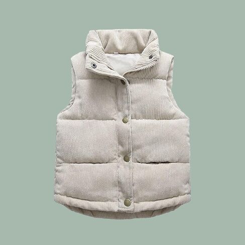 Boys and Toddler Puffer Vest Lightweight Sleeveless Quilted Fleece Jacket Girls Button Down Gilet Warm Waistcoat Winter Coats in Saudi Arabia