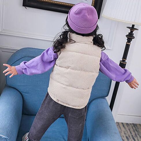 Boys and Toddler Puffer Vest Lightweight Sleeveless Quilted Fleece Jacket Girls Button Down Gilet Warm Waistcoat Winter Coats in Saudi Arabia