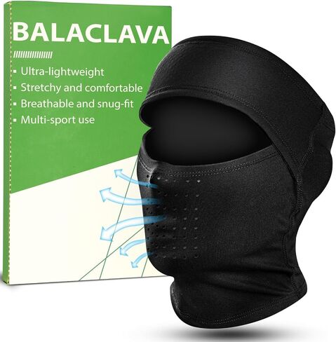 Rigwarl Black Ski Mask Balaclava للرجال ، وتفتح شبكات قابلة للتنفس الرطوبة العليا ، وتصميم متحرك وغير انزلاقي in Kuwait