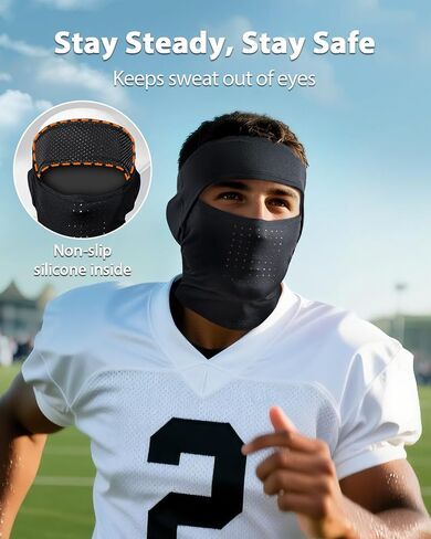 Rigwarl Black Ski Mask Balaclava للرجال ، وتفتح شبكات قابلة للتنفس الرطوبة العليا ، وتصميم متحرك وغير انزلاقي in Kuwait