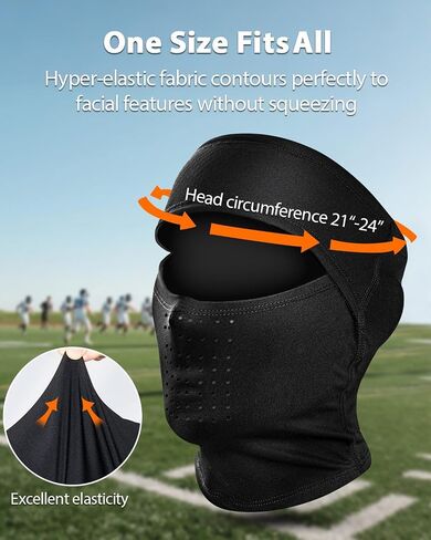 Rigwarl Black Ski Mask Balaclava للرجال ، وتفتح شبكات قابلة للتنفس الرطوبة العليا ، وتصميم متحرك وغير انزلاقي in Kuwait