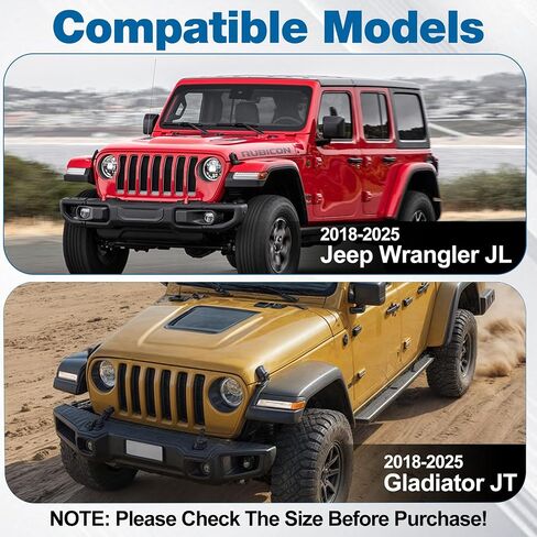 MYFAMIREA Magnetic Keyhole Covers for Jeep Wrangler JL/Gladiator JT 2018-2025 ABS 2 Front & 1 Tailgate Door Lock Protectors, Keyhole Decor Accessories with Scratch-Free Silicone Backing, 3 PCS, Black in Saudi Arabia