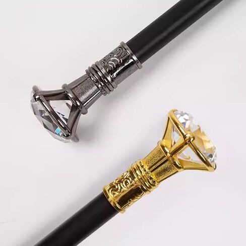 Mavcobo Diamond Headed Pimp Cane-36 Costume Cane Elegant Prop Stick Pimp Canes Halloween Prop Stick Pimp Canes for Adults Kids(Silver,91cm/35.8in) in Saudi Arabia