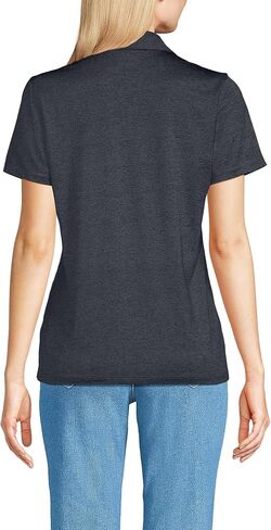 LANDS 'End Women's Rapid Dry Sleeve Space Space Dye Sport Dist Polo Shirt in Saudi Arabia