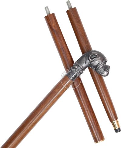 Walking Cane Walking Stick Antique Finish Costume Wooden Cane Foldable Rosewood Stick Steampunk Style Fashinable Designer Gift for Gentlemen (Dog 1) in Saudi Arabia