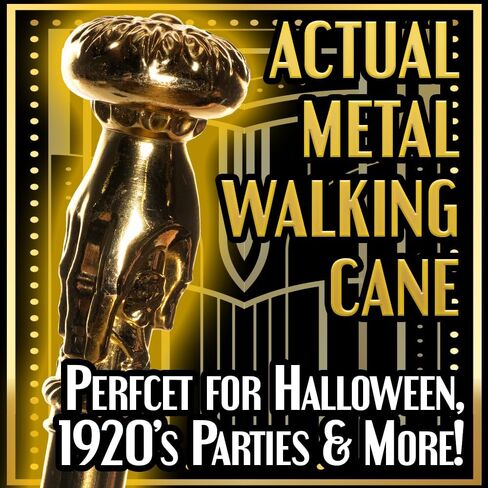 Underwraps Halloween Metal Walking Cane - قصب الأزياء الشاقة للرجال والنساء in Saudi Arabia