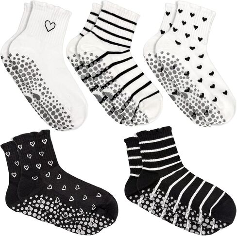 جوارب اليوغا اللطيفة للنساء ، جوارب طاقم الطاقم غير القبضة مع القوس القلبي ، الولايات المتحدة 5-9 in Kuwait