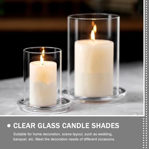 Glass Candle Holder Cover Windproof Cylinder Shade for Pillar Candles Sturdy Glass for Home Decor and Centerpieces in Saudi Arabia