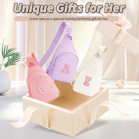 Birthday Gift for 5 6 7 8 9 10 11 12 13 14 15 16 Year Old Girls Fanny Pack Crossbody Bags for Women,Cute Trendy Stuff - Peach,E in Saudi Arabia