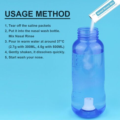 100 حزم ملحي ، ملح Neti Pot ، حزم ملحي ملفوفة بشكل فردي لأواني Neti ، والري الأنفي ، والضغط على الزجاجات وإغاثة الجيوب الأنفية | رعاية الجيوب الأنفية in Kuwait