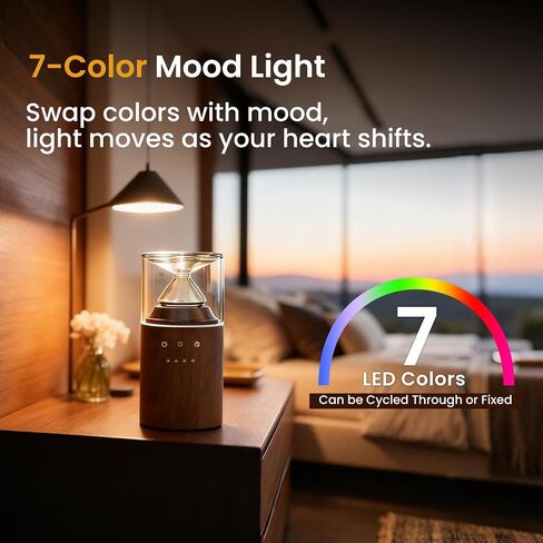 Waterless Essential Oil Nebulizing Portable Wireless Diffuser, Premium Glass and Solid Wood Aroma Diffuser for Home Office Bedroom Car, Elegant Gift Packaging with Essential Oil 10ml (Lemon) in Kuwait