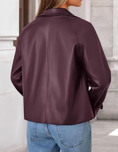 ZESICA Women's Faux Leather Jackets Oversized Fall Fashion Button Motorcycle Coats Outwear 2025 Winter Outfits Clothes in Saudi Arabia