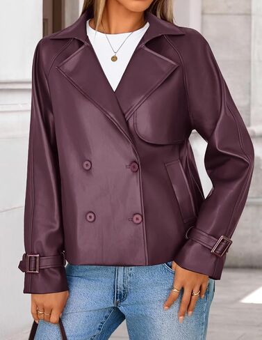 ZESICA Women's Faux Leather Jackets Oversized Fall Fashion Button Motorcycle Coats Outwear 2025 Winter Outfits Clothes in Saudi Arabia