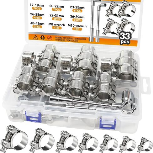 6pcs 23-25mm t-bolt خرطوم المشابك من الفولاذ المقاوم للصدأ خرطوم خراطيم الشقوق DD038-23-25 in Kuwait