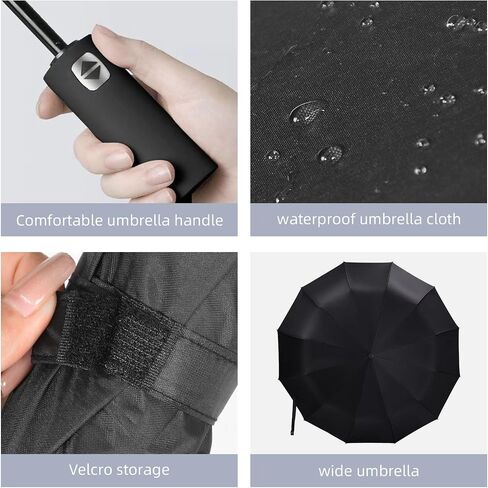 24 Ribs Reinforcement Windproof Travel Automatic Umbrella Portable & Compact Umbrella for Backpack, Wind Resistant Lightweight for Outdoor Enthusiasts in Saudi Arabia